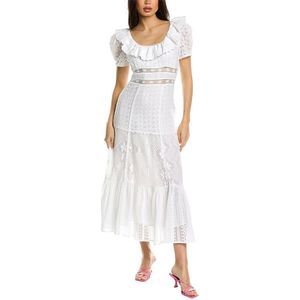 Loveshackfancy Womens  Stassie Maxi Dress, White